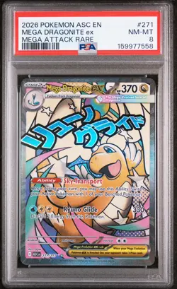 Pokemon Ascended Heroes MEGA DRAGONITE EX 271/217 Mega Attack Rare PSA 8 NM-MT - Image 2