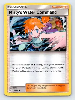 2019 Pokemon Hidden Fates MISTY'S WATER COMMAND Holo 63/68 - Image 1