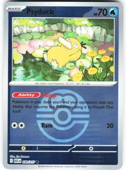 PSYDUCK (LOVE BALL) - POKEMON ASCENDED HEROES REVERSE HOLO - NM COMMON - Image 1