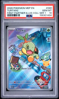 2026 Pokemon Black Star Promo #040 Turtwig First Partner Series 1 PSA 10 - Image 1