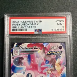 2022 Pokemon Sylveon VMAX TG15/TG30 SWSH Full Art Brilliant Stars PSA 9 MINT - Image 2