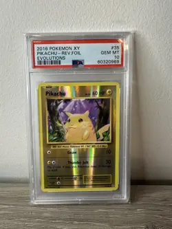 Pokemon Pikachu PSA 10 Reverse Holo Foil 2016 XY Evolutions #35 - Image 1