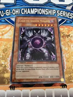 Yugioh Caius the Shadow Monarch SDDE-EN001 1st Edition LP - Image 1