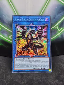 Yugioh Darkness Metal, the Dragon of Dark Steel BLAR-EN047 Secret Rare 1st Ed NM - Image 1