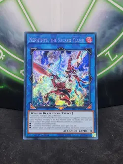 Yugioh Nephthys, the Sacred Flame HISU-EN008 Secret Rare 1st Edition NM - Image 1