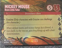 Disney Lorcana D23 Promo - Mickey Mouse Brave Little Tailor - 01/D23 - Image 3