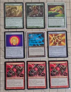 Magic the Gathering MTG 18 Card Lot Green, Red, & Artifact Spells/Enchantments - Image 1