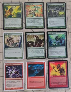 Magic the Gathering MTG 18 Card Lot Green, Red, & Artifact Spells/Enchantments - Image 5