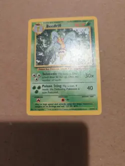 Pokemon TCG Beedrill 17/102 Base Set Unlimited Non-Holo Rare Card LP - Image 1