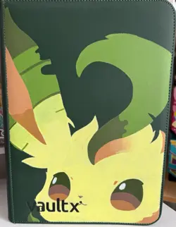 Vault X Leafeon Zippered 9-Pocket Binder Album Green 360 Cards Ringless A4 - Image 1
