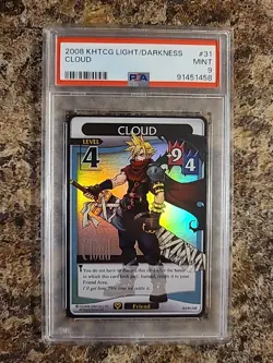 Psa 9 Population 1 Kingdom Hearts Trading Card Game Cloud 31/91SR ENGLISH POP 1 - Image 1