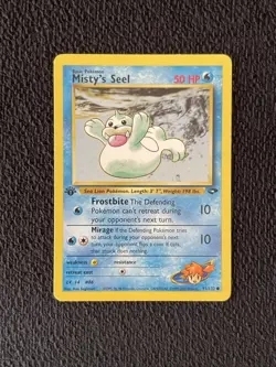 MISTY’S SEEL 91/132 - 1ST EDITION - Gym Challenge - VINTAGE Pokemon Card - LP - Image 1