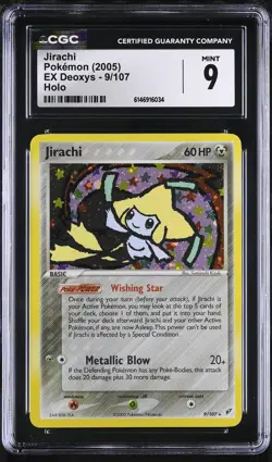 CGC 9 MINT Jirachi 9/107 EX Deoxys Holo Pokemon Card - Image 1