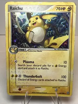 DAMAGED Raichu 12/108 Holofoil Power Keepers AUTHENTIC Pokemon Card - Image 1