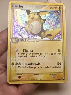 DAMAGED Raichu 12/108 Holofoil Power Keepers AUTHENTIC Pokemon Card - Image 4