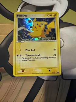 Pikachu Emerald Reverse Holo Card 60/106 Mod Played - Image 1