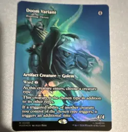Magic: The Gathering Doom Variant Marvel Alt Art Foil Rare M 009 4/4 Blue - Image 1