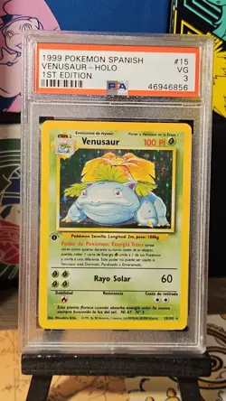 1999 Pokemon SPANISH Base Set 1st Edition Venusaur PSA 3 POP 6 - Image 1
