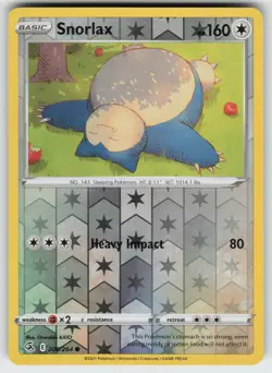 Snorlax Reverse Holo Common SWSH08: Fusion Strike 206/264 Pokemon - Image 1