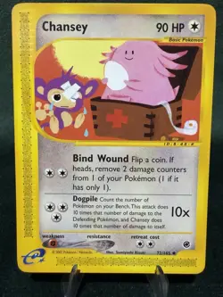 Chansey - 72/165 Expedition Base Set - Pokemon TCG - 2002 Vintage - NM - Image 1