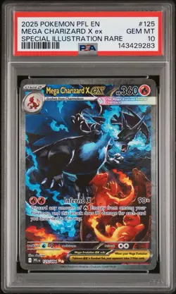 Pokemon Mega Charizard X Ex #125 SIR Phantasmal Flames PSA 10 GEM MINT - Image 1
