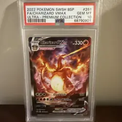 2022 POKEMON SWSH BLACK STAR PROMO #261 FULL ART/CHARIZARD VMAX PSA 10 - Image 1