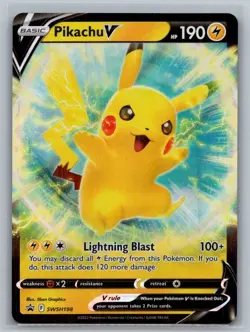 Pikachu V SWSH198 Holo Promo Sword & Shield Promo Pokemon Near Mint - Image 1