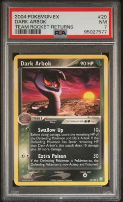 PSA 7 NM Pokemon Dark Arbok 2004 EX Team Rocket Returns #29 Non Holo - Image 1
