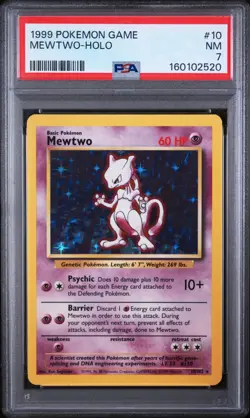 Pokemon TCG Mewtwo Base Set 10/102 Holo 1999-2000 Wizards Base Set Copyright... - Image 1