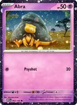 ABRA 063/165 Cosmic Holo Pokemon 151 English - Image 1