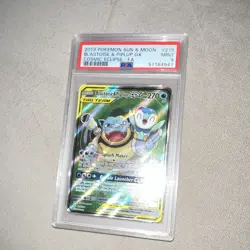 Blastoise & Piplup GX 215/236 Cosmic Eclipse TAG TEAM Full Art Holo PSA 9 - Image 3