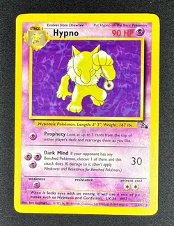 1999 Pokemon Fossil Hypno 25/62 Unlimited Non-Holo Rare NM - Image 1