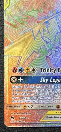 Pokemon Moltres & Zapdos & Articuno GX TAG TEAM Secret Rare 69/68 Holo - Image 3