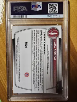LARA SOMFAI 2025-26 BOWMAN CHROME U 1ST RED REFRACTOR /5 PSA 9 MINT - Image 3