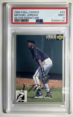 1994 UD Collector's Choice Michael Jordan Silver Signature PSA 9 Mint #23 HOF - Image 1