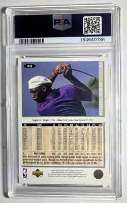 1994 UD Collector's Choice Michael Jordan Silver Signature PSA 9 Mint #23 HOF - Image 2