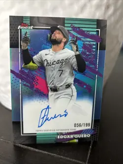 2026 Topps Finest Baseball Edgar Quero Auto 056/199 Chicago White Sox FA-EQ - Image 1