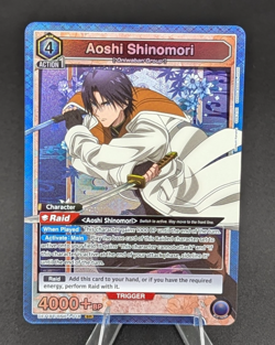 Union Arena Aoshi Shinomori UE11BT/RNK-1-018 (SR) - Rurouni Kenshin (UE11BT) - Image 1