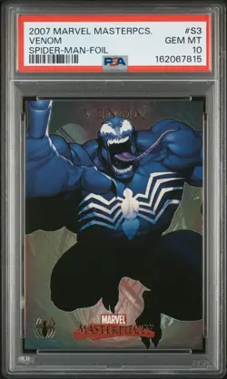 2007 MARVEL MASTERPIECES SPIDER-MAN FOIL #S3 VENOM PSA 10 - Image 1