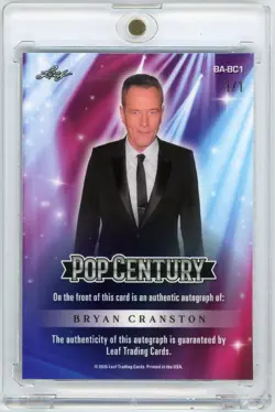 2026 Leaf Metal Pop Century BRYAN CRANSTON Green SHIMMER Auto 1/1 - Image 2