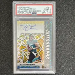Panini 2021 Mosaic Trevor Lawrence RA-1 Rookie Autograph Black Gold 2/8 PSA 9/10 - Image 1