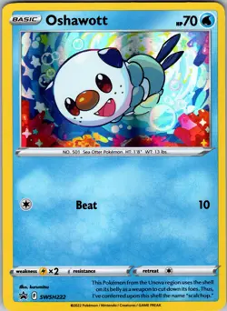 Oshawott - (Cosmo Holo) Promo SWSH: Sword & Shield Promo Cards SWSH222 Near Mint - Image 1