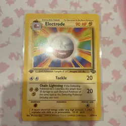 Pokemon ELECTRODE (Misprint/Error) Card JUNGLE Set 18/64 RARE 1st Edition MP - Image 1