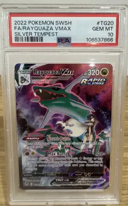 RAYQUAZA VMAX TG20/TG30 PSA 10 SILVER TEMPEST HOLO RARE POKEMON CARD ENGLISH - Image 1