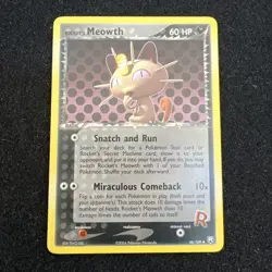 Rocket's Meowth Pokemon Card 46/109 Team Rocket Returns Vintage 2004 Card - Image 1