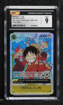 2024 One Piece Card Game: 500 Years in The Future OP07 Monkey D Luffy CGC 9 Mint - Image 1