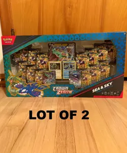 Pokemon TCG Crown Zenith Sea & Sky Premium Collection Box LOT OF 2 - Image 1