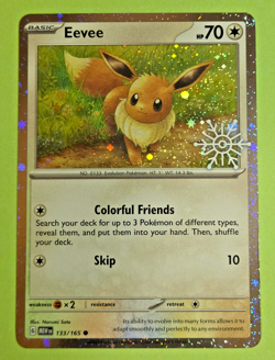 Pokemon TCG Sv 151 Eevee 133/165 Snowflake Stamp Cosmos Holo Nm - Image 1