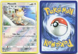 Meowth 101/147 Common Burning Shadows Pokemon Reverse Holo LP - Image 3