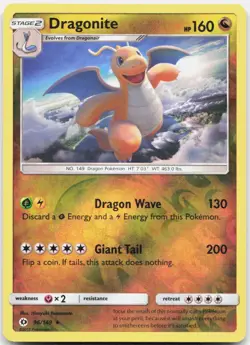 Dragonite 96/149 Holo Holo Rare SM Base Set Pokemon Reverse Holo LP - Image 1